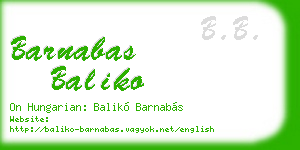 barnabas baliko business card