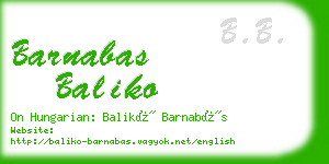 barnabas baliko business card